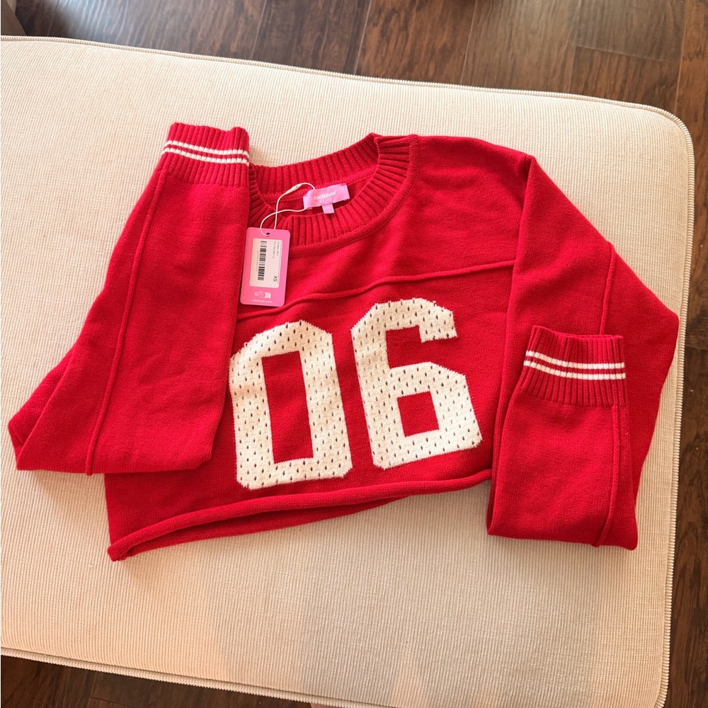 Edikted Red Crop Sweater